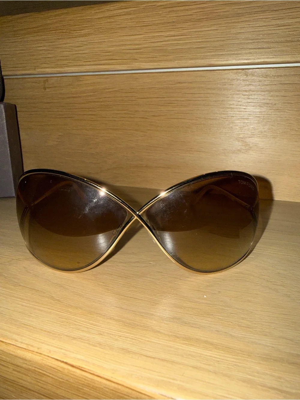 Tom Ford Miranda TF130 28F 68-10 Aviator Sunglasses Rose Gold Gradient Authentic